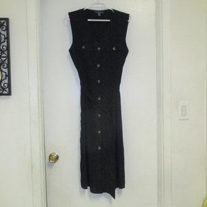 Vintage Primark Navy Blue Button Down Sleeveless Dress